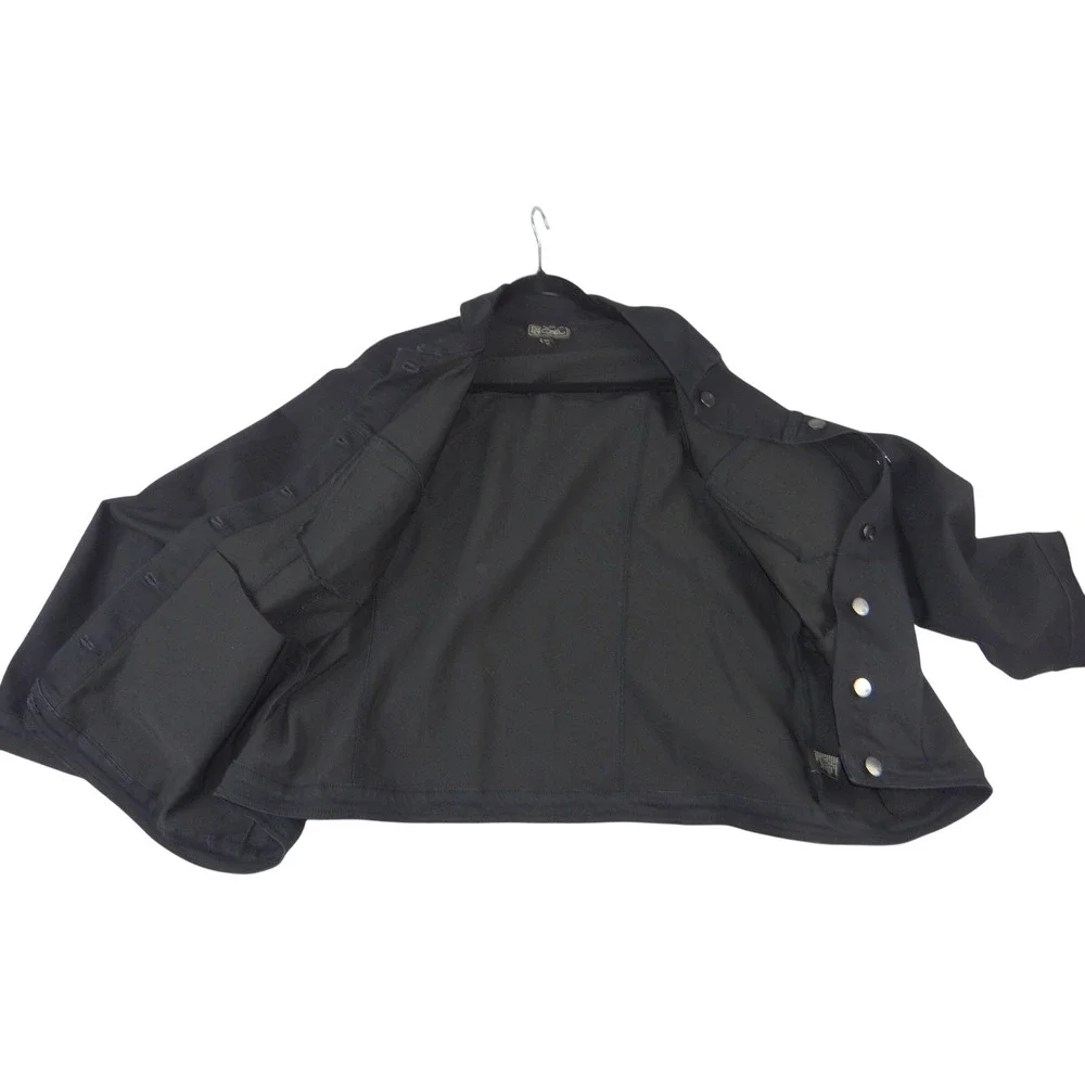 DG2 Diane Gilman Black Denim Trucker Jacket Plus Size 3X Solid Twill Outerwear